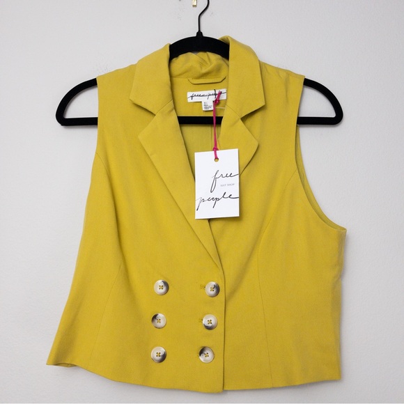 NWT Free People Gabbie Vest Suit Set 4 Trouser Pleat Double Breasted Wide Leg - Picture 6 of 16